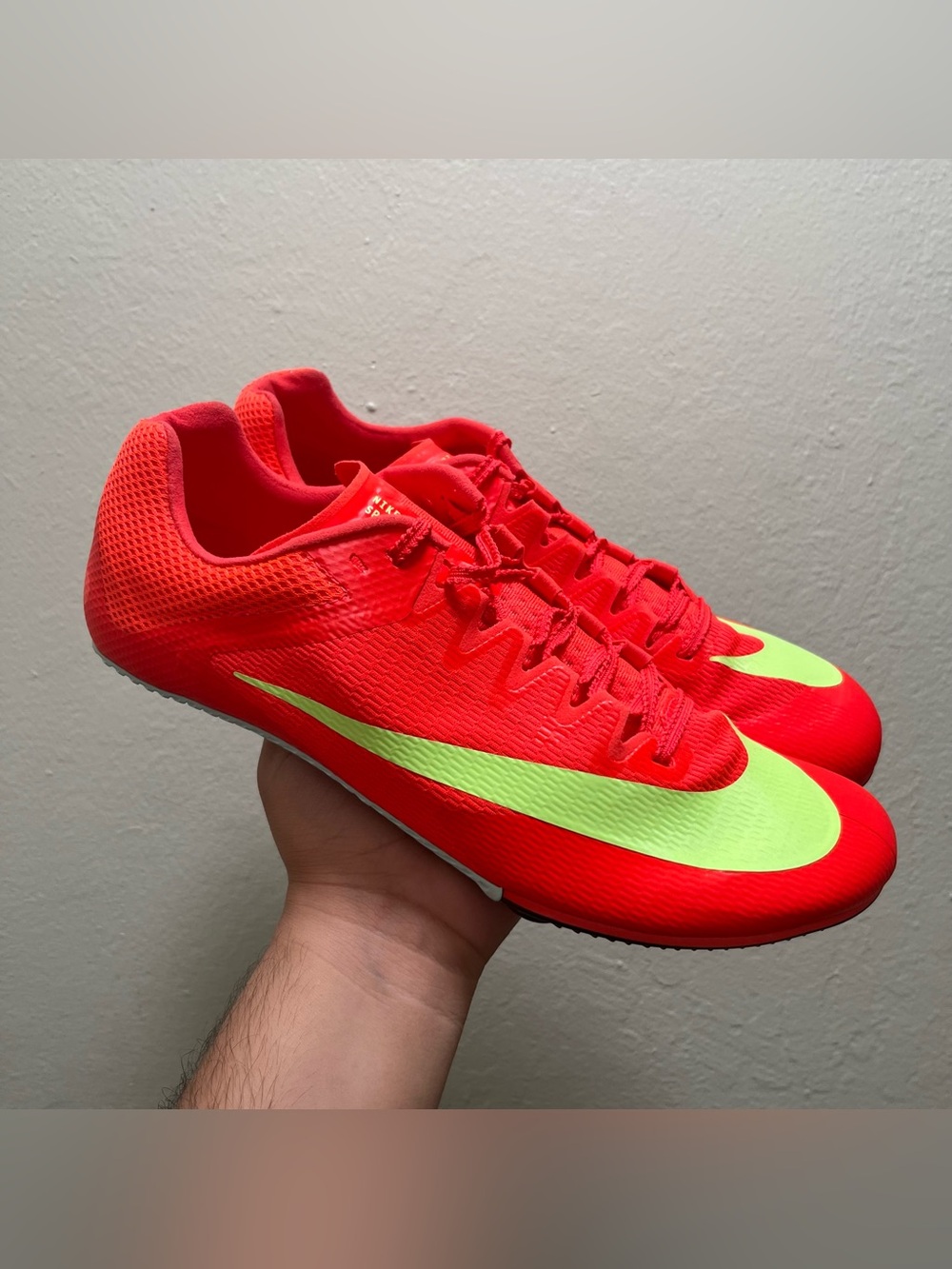 Nike Zoom Rival Sprint Bright Crimson Size 11.5m Missing Spikes